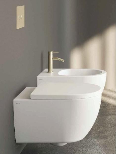 SANYCCES ARC Wand WC mit SoftClose WC-Sitz und Wand Bidet, weiß