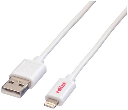 Roline USB-Kabel USB 2.0 USB-A Stecker, Apple Lightning Stecker 0.15 m Weiß Geschirmt 11.02.8326