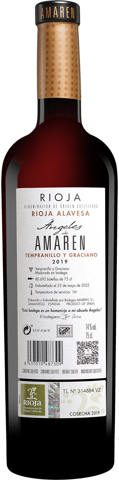 Luis Cañas »Ángeles de Amaren« 2019 14% Vol. Rotwein Trocken aus Spanien