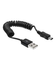 Delock USB-Kabel USB M bis Mini-USB Typ B M 60 cm aufgespult Schwarz (83164)