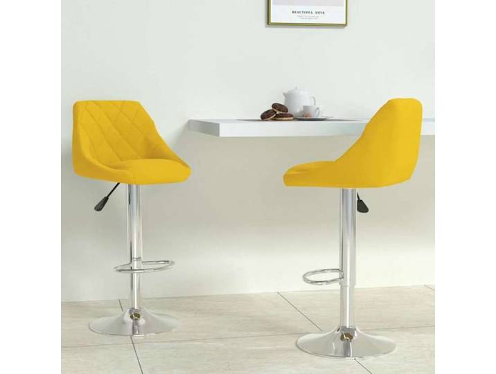 Tabourets cuisine - Chaises de bar - lot de 2 - jaune moutarde velours @253