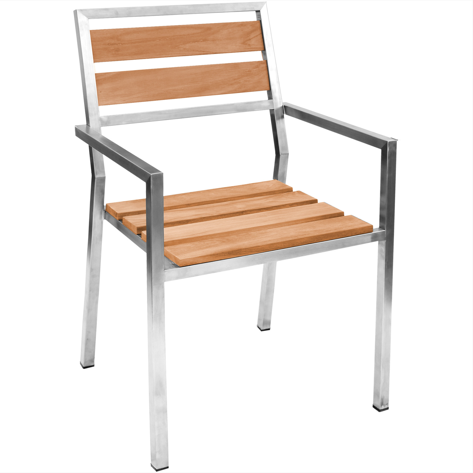 Teako Design Stapelstuhl Lavarone Teakholz Edelstahl 54x48cm