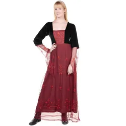 Metamorph Renaissancekleid mit Tüll rot-schwarz (3XL)