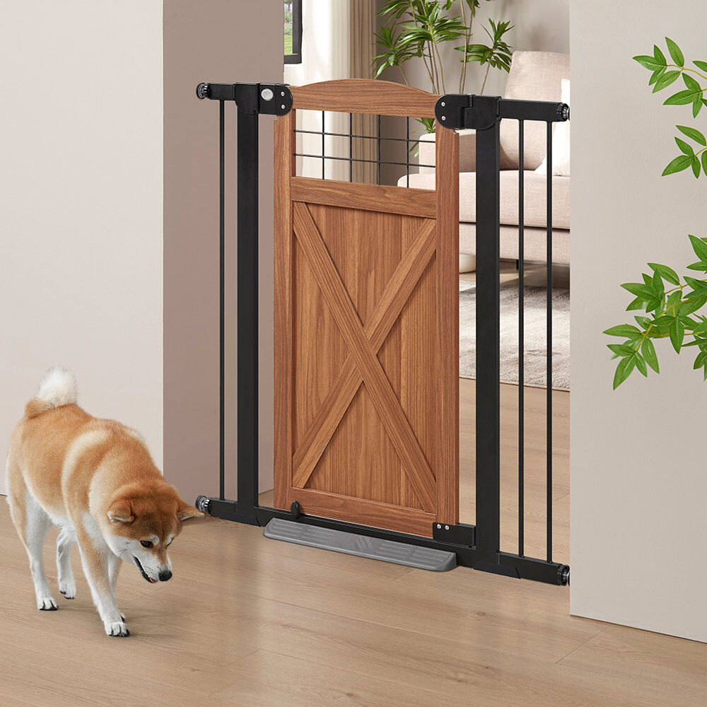 Blue Elephant Adjustable Pressure Mounted Pet Gate Brown;Black 99cm H
