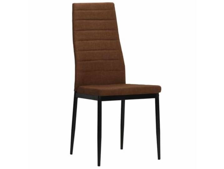 KGHERMDF Esszimmerstühle 2 STK Braun Stoff Stahlrahmen, Polyesterbezug, Polsterung, Ergonomisch, Belastbar bis 110 kg