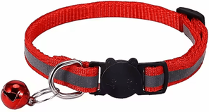 Inspire Curations GlowSafe Reflective Breakaway Cat Collar With Bell red 1pc