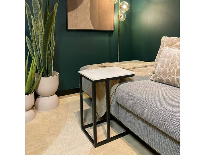 Table d'appoint pour ordinateur en marbre blanc