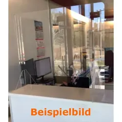Kontaktschutz Barrierewand 1000 mm mit Durchreiche, leicht zu reinigen, hochtransparent
