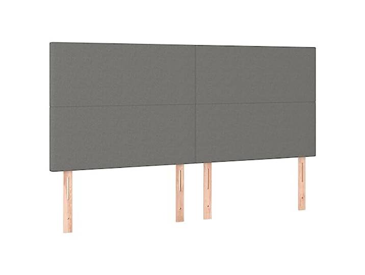 vidaXL Kopfteil Dunkelgrau 200 x 5 x 118/128 cm Stoff