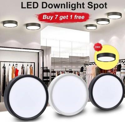 Uplifted Finds Premium Surface Mounted LED Spotlight And Downlight Collection 10 Pcs Black 10 W warm White