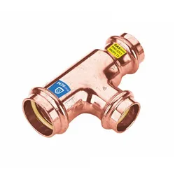 Sanpro Pressfitting T-Stück Abgänge reduziert, Größe V 15 - Abgang V 15 - V 12