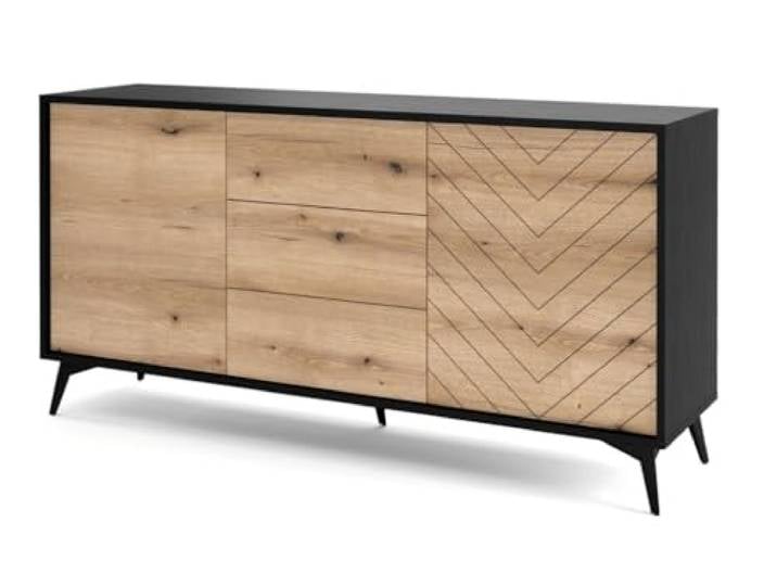 Emporius Kommode mit Schubladen Emerald - Loft Sideboard 150 cm - Möbel vom Hersteller, Wohnzimmer, Schwarz kommode