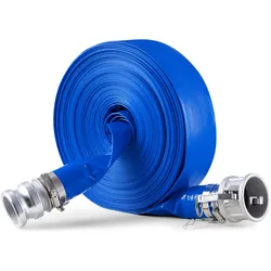 VEVOR Flachschlauch, 50,8 mm x 30 m, PVC-Abwasserschlauch, mit Klemmen, Camlock, Aluminiumbeschlägen, passend für verschiedene Pumpen, zur Abwasseraufbereitung, Wassertransport und weiteren Zwecken
