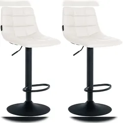 CLP 2er Set Barhocker Jerry Kunstleder weiß/schwarz