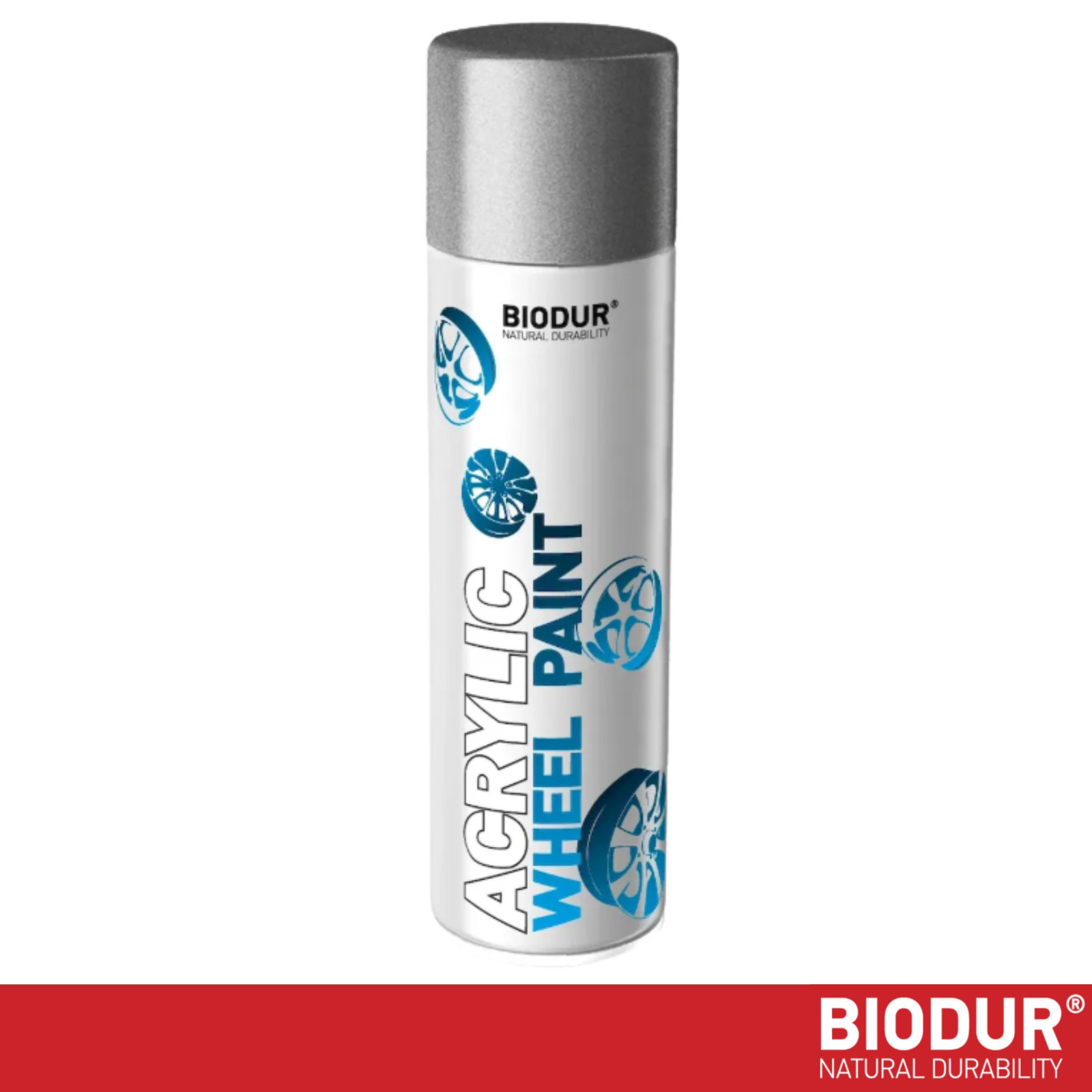 BIODUR Velgenlak Metallic Zilver Acryl Spuitbus - 500ml