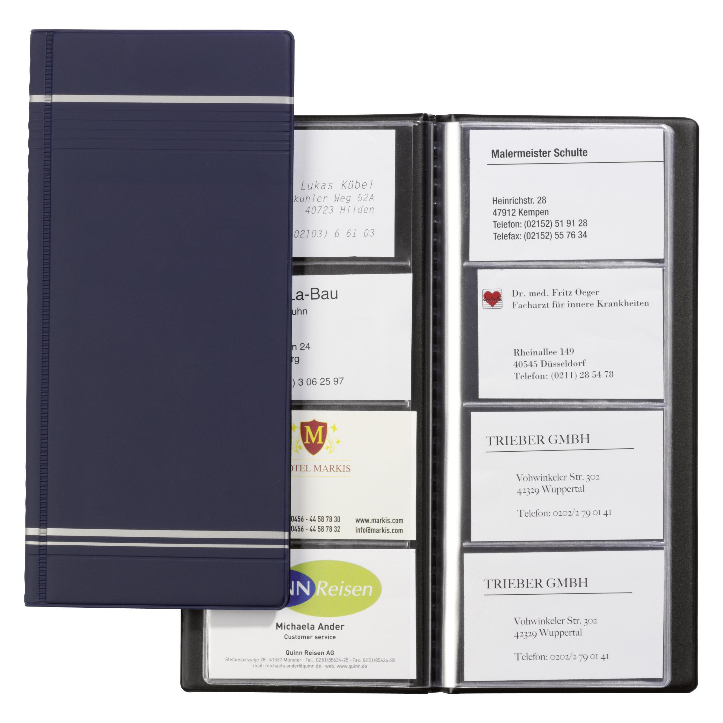 Durable Visitenkartenbuch Visifix für 96 Visitenkarten, Blau (1x) (858107)