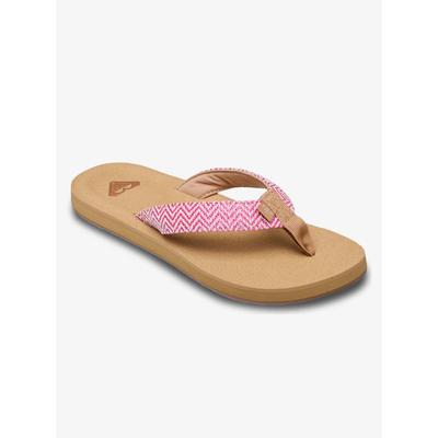 Zehentrenner ROXY "PORTO RAFFIA", Damen, Gr. 38, raspberry, Synthetik, Textil, Schuhe Zehentrenner