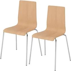 Bümö, Stühle, WoodLine Stapelstuhl Buche Holzschale (2er-Set) (2x)