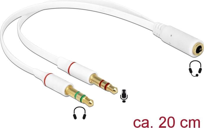 Delock iPhone Adapter 4-pins klink naar 2x 3-pins klink buigbaar/recht