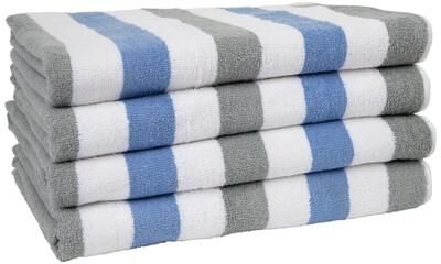 Arkwright Cabo Cabana 4-Piece Oversized Striped Beach Towel Set - 30x70