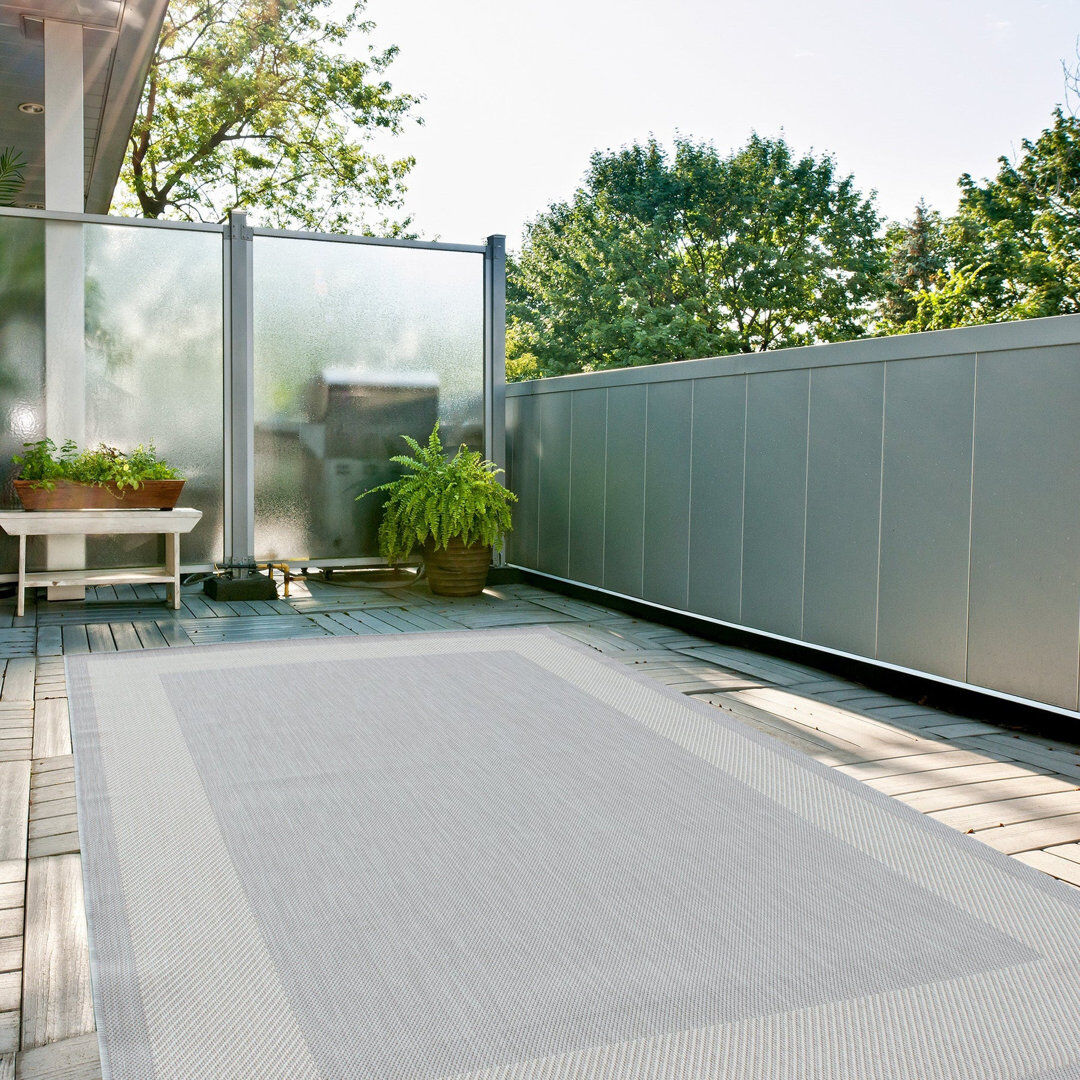 THE RUGS Ecology Collection Geometric Indoor / Outdoor Area Rug Gray Rectangle 160 x 230 cm
