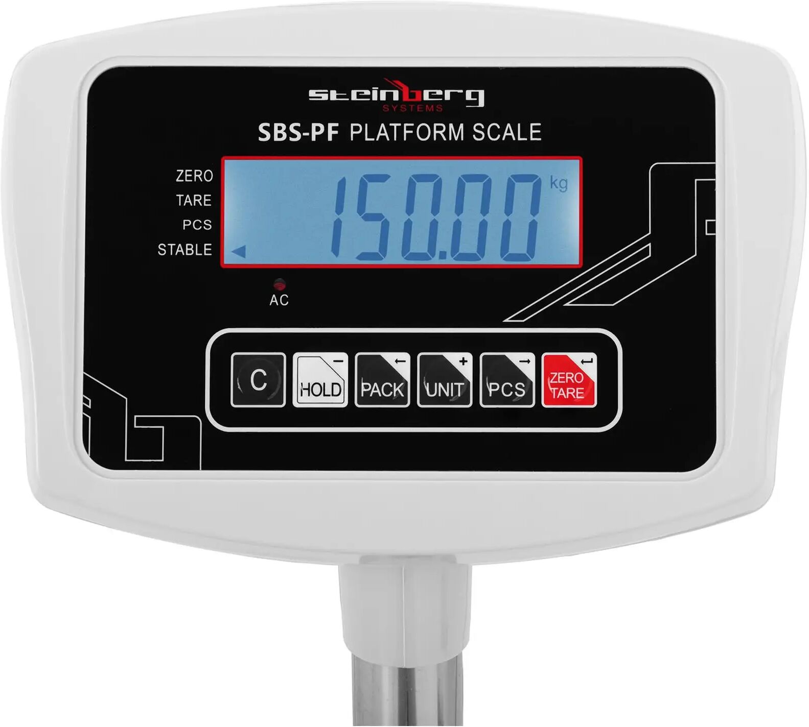 Steinberg Bilancia a piattaforma - 150 kg / 0,05 kg - 60 x 45 cm - LCD SBS-PF-150