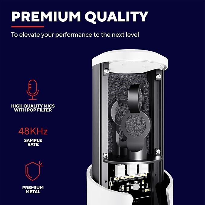 Trust GXT 258 Fyru USB 4-in-1 Streaming Microphone - White