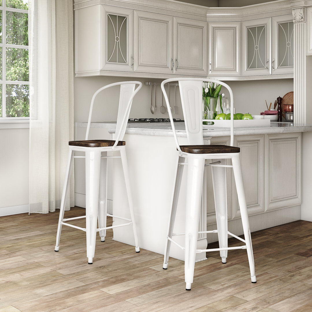 Trent Austin Design North Andover Bar Stool White Bar Stool (29.5” Seat Height)