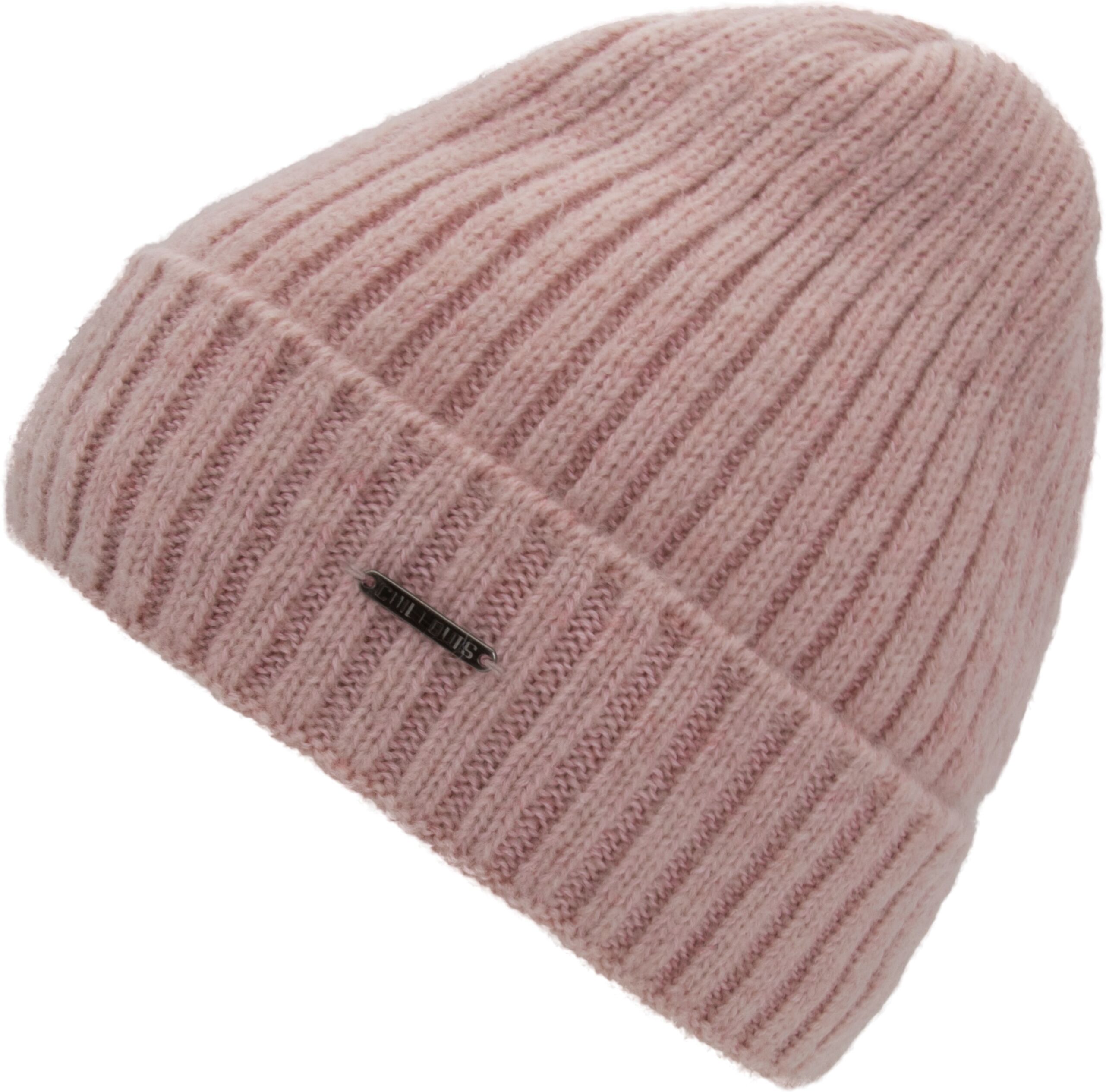 Beanie CHILLOUTS "Tuva Hat", Damen, pink, Obermaterial: 57% Polyacryl, 34% Wolle, 5% Polyamid, 4% Polyester, unifarben, Mützen Beanie, Rippstrick Beanie mit Merinowolle pink Einheitsgröße