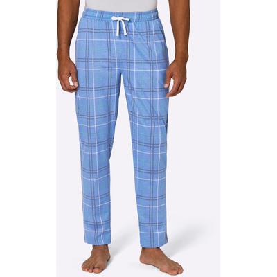 Schlafanzug WÄSCHEPUR, Herren, Gr. 56/58, blau (mittelblau, ozean, kariert), 100% Baumwolle, Homewear-Sets Schlafanzug