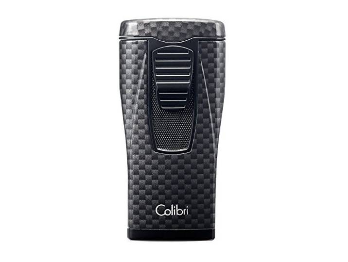 COLIBRI Aansteker MONACO II carbondesign zwart 3-jet-vlam soft-touch oppervlak