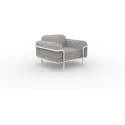 Hug bequemer Outdoorsessel - Lounge-Möbel Weiß-Braun, Matt Weiß