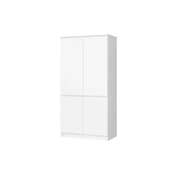 Drehtürenschrank 90 cm breit Valentina , weiß , Maße (cm): B: 90 H: 180