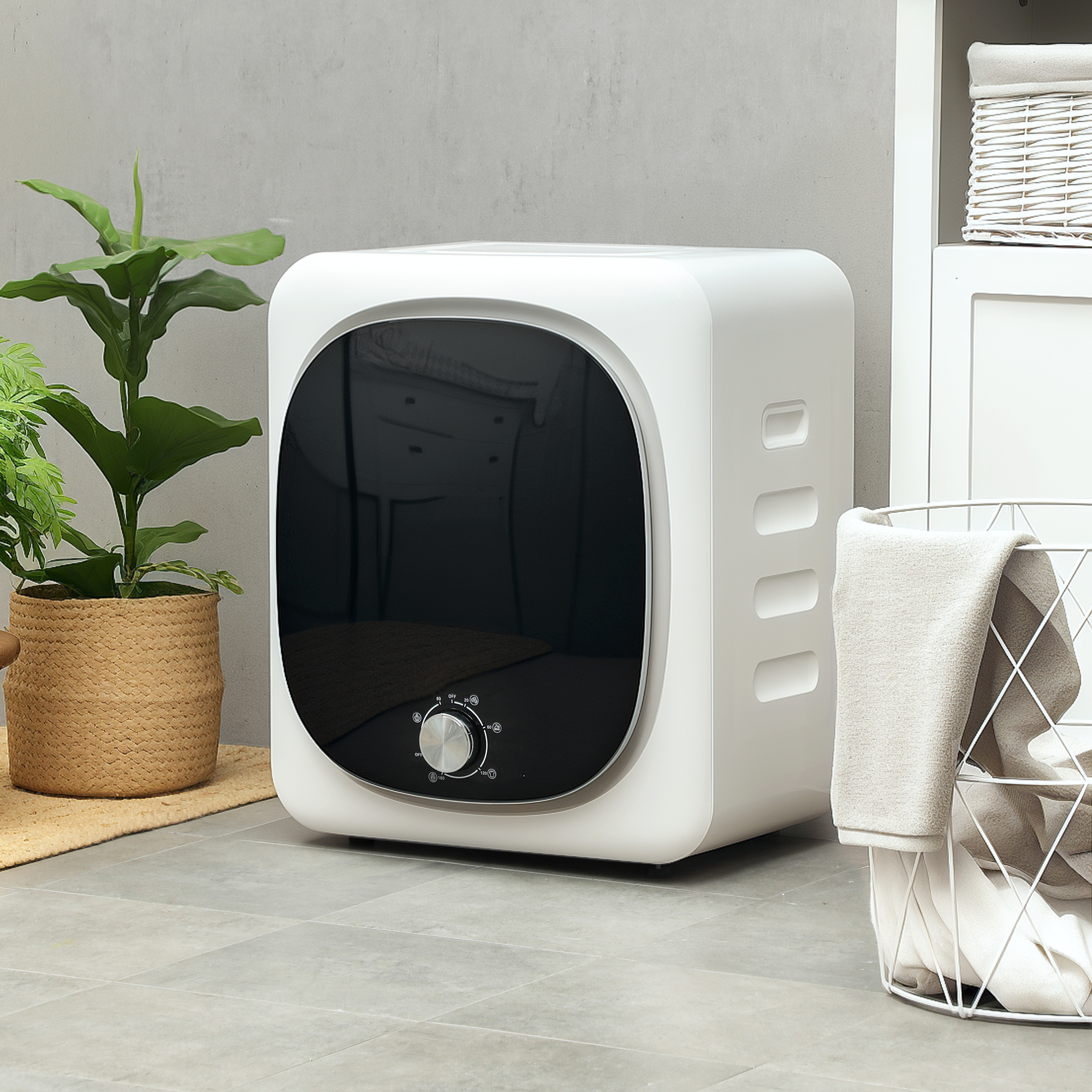 Homcom Mini Asciugatrice Portatile 4 kg, 5 Programmi, 800W, Carica Frontale, Tamburo in Acciaio Inox, per Casa, Bianco   Aosom Italy