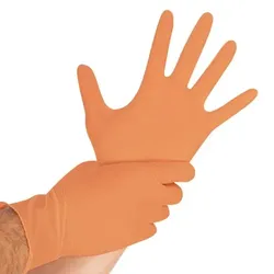 HYGOSTAR Nitrilhandschuhe Orange puderfrei Safe Light XL 100 Stück