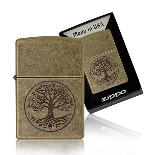 Zippo Stormaansteker Tree of Life - Antiek messing
