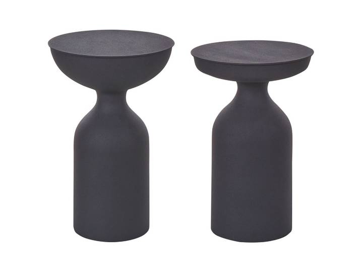 BEISTELLTISCH 2er-Set Metall schwarz rund Cota/Tenjo