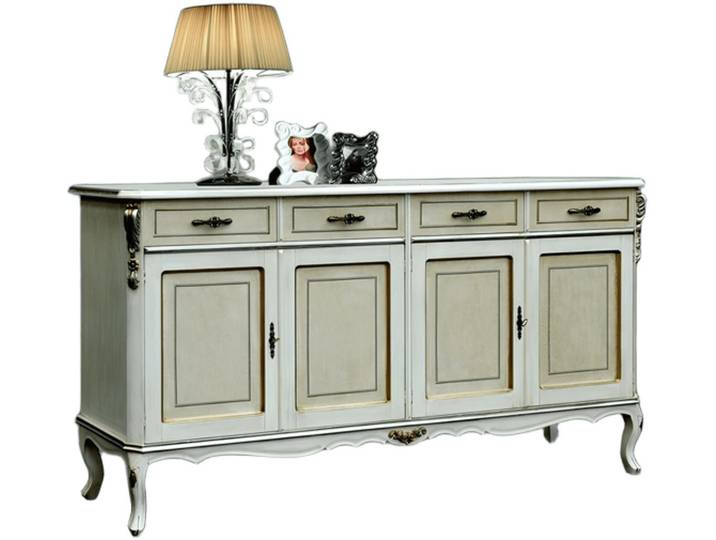 Xlmoebel Kombikommode Kombination aus Barock-Rokoko-Stil mit filigranen Holzverzierungen (Kombikommode, 1 St., Kommode), Hergestellt in Italy