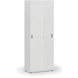 Büroschrank mit Schiebetür PRIMO WHITE, 800 x 420 x 2128 mm, weiß