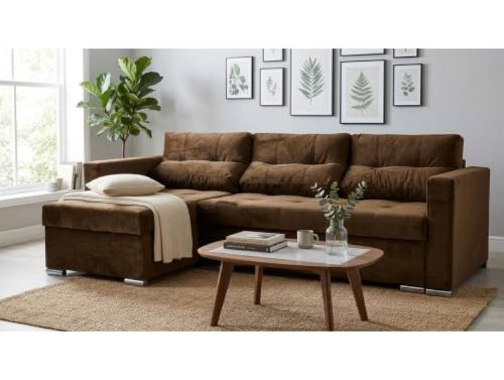 Family Meble Ecksofa Varius Royal Aura mit Schlaffunktion und 2 Bettkästen, Ecke rechts – Variante Royal Aura 104