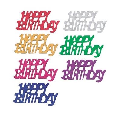 Papstar 24 X Deko-Streuschmuck, Folie farbig sortiert "Happy Birthday" 15 gr.