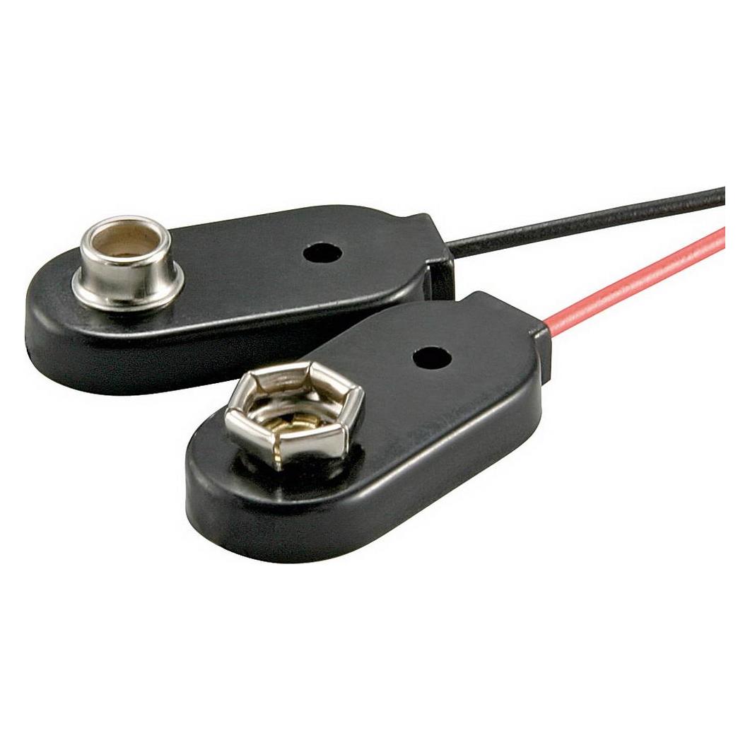Goobay Batterieclip für 9-V Blöcke, einzeln Plastikgehäuse,10er Pack (78613)