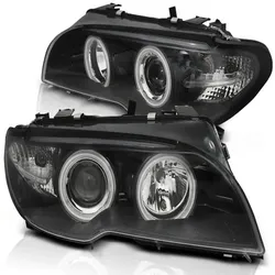 Xenon Scheinwerfer CCFL Angel Eyes passend für BMW 3er E46 Coupe Cabrio 03-06 Schwarz