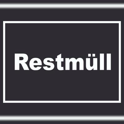 HB-Druck Restmüll Mülltrennung Schild mit Text waagerecht A1 (594x841mm)