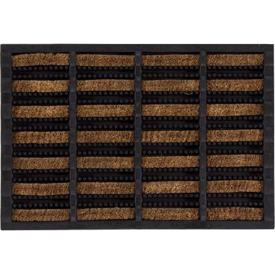 Fußmatte ANDIAMO "Robusta", braun, B:40cm H:30mm L:60cm, Gummi, Teppiche, Fußmatte, Schmutzfangmatte, mit Bürsten aus Kokos, In- und Outdoor geeignet