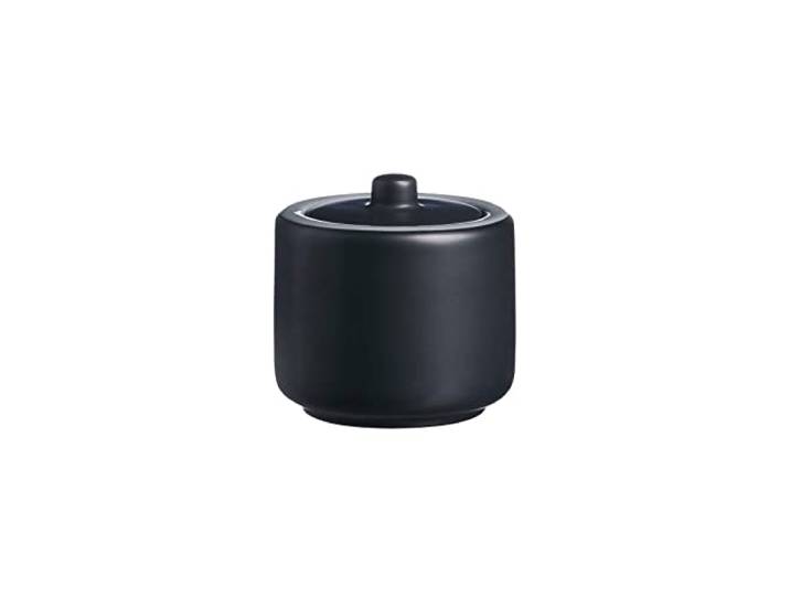 Ritzenhoff & Breker Zuckerdose Jasper, Schwarz, ø 8,5 cm, Dose für Kaffee & Kuchen aus Steinzeug, Gewürzbehälter mit Deckel, Mattglasur & Soft-Touch-Haptik