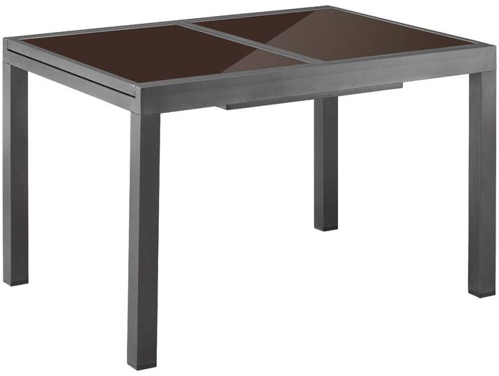 Gartentisch MERXX Amalfi , grau (anthrazit), B:90cm H:75cm T:120cm, Tische, Gartentisch, je nach Variante auf 180-240cm ausziehbar
