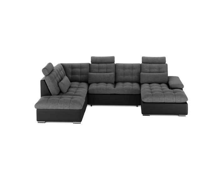Ecksofa mit Schlaffunktion SORAYA rechts anthrazit/schwarz