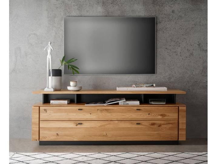 TV Board mit Aufsatz 179x63cm 'Savona' Wildeiche geölt AV