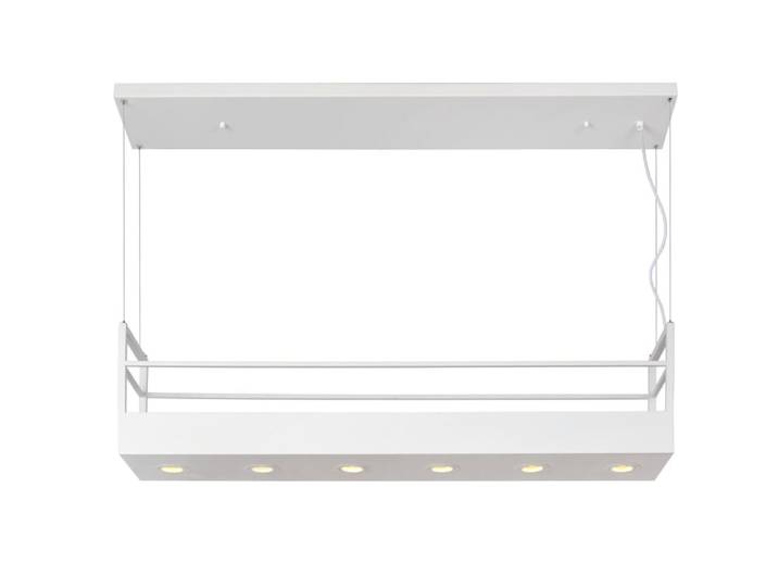 Suspension métal 6 lumières blanche